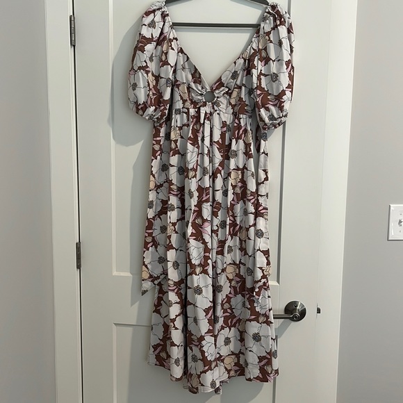 Abercrombie & Fitch Dresses O Ring Puff Sleeve Midi Dress Poshmark